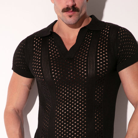 Code 22 Mosaic Polo Black