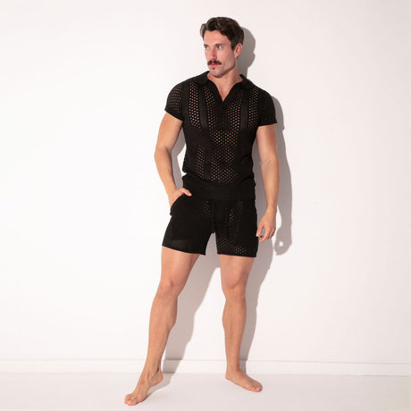 Code 22 Mosaic Polo Black