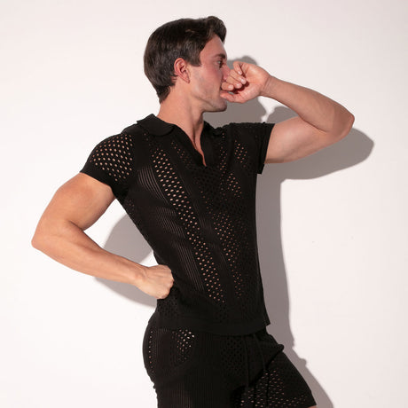 Code 22 Mosaic Polo Black
