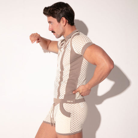 Code 22 Mosaic Polo Taupe