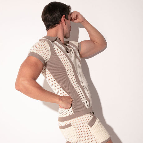 Code 22 Mosaic Polo Taupe