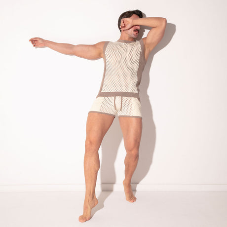 Code 22 Mosaic Tank Top Taupe