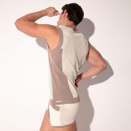 Code 22 Mosaic Tank Top Taupe
