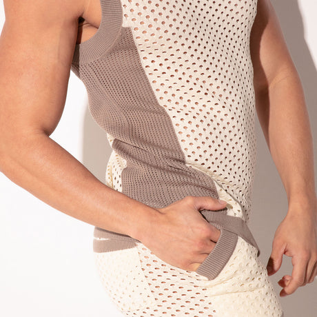 Code 22 Mosaic Tank Top Taupe
