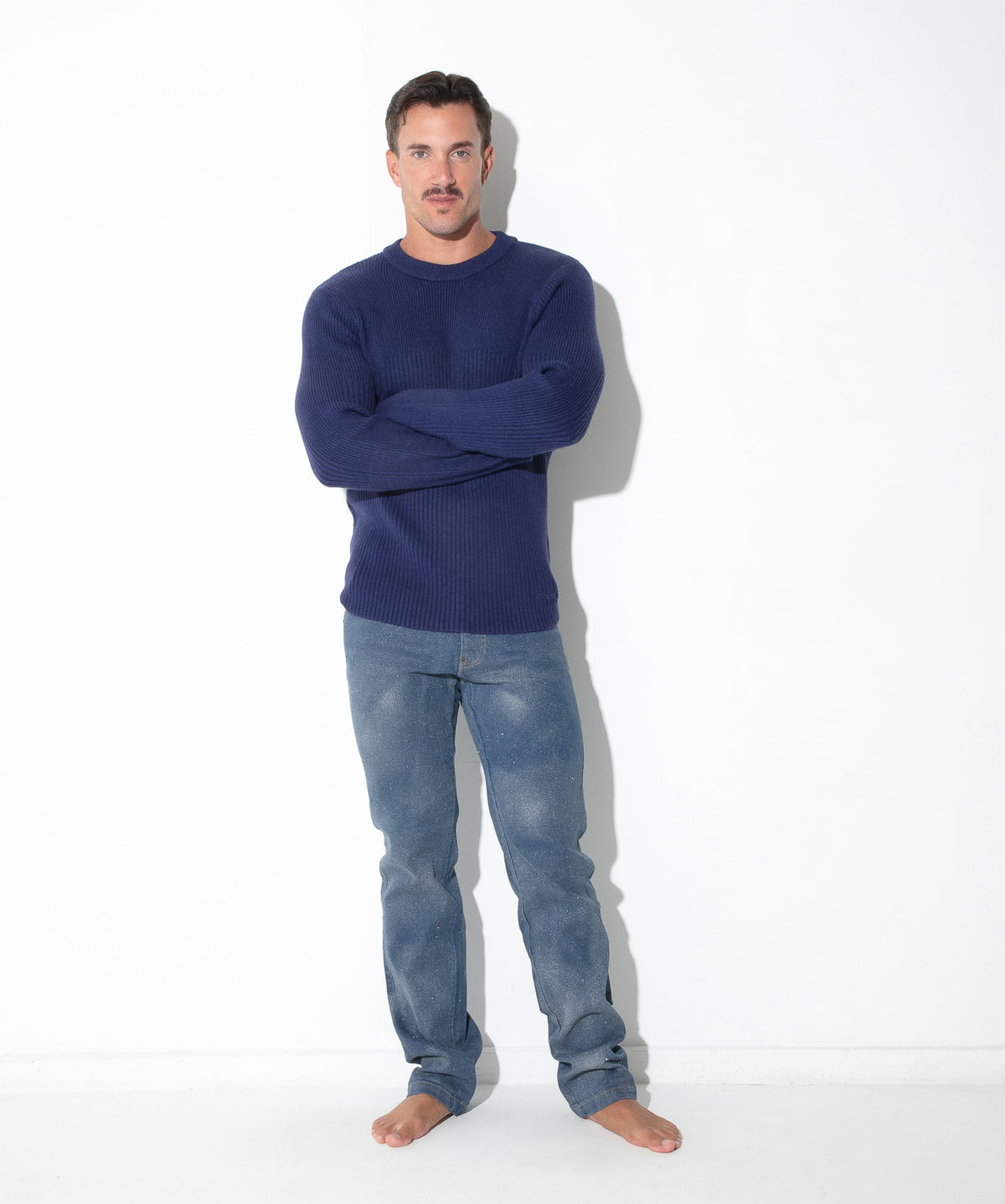 Code 22 Ribbed Sweater Navy