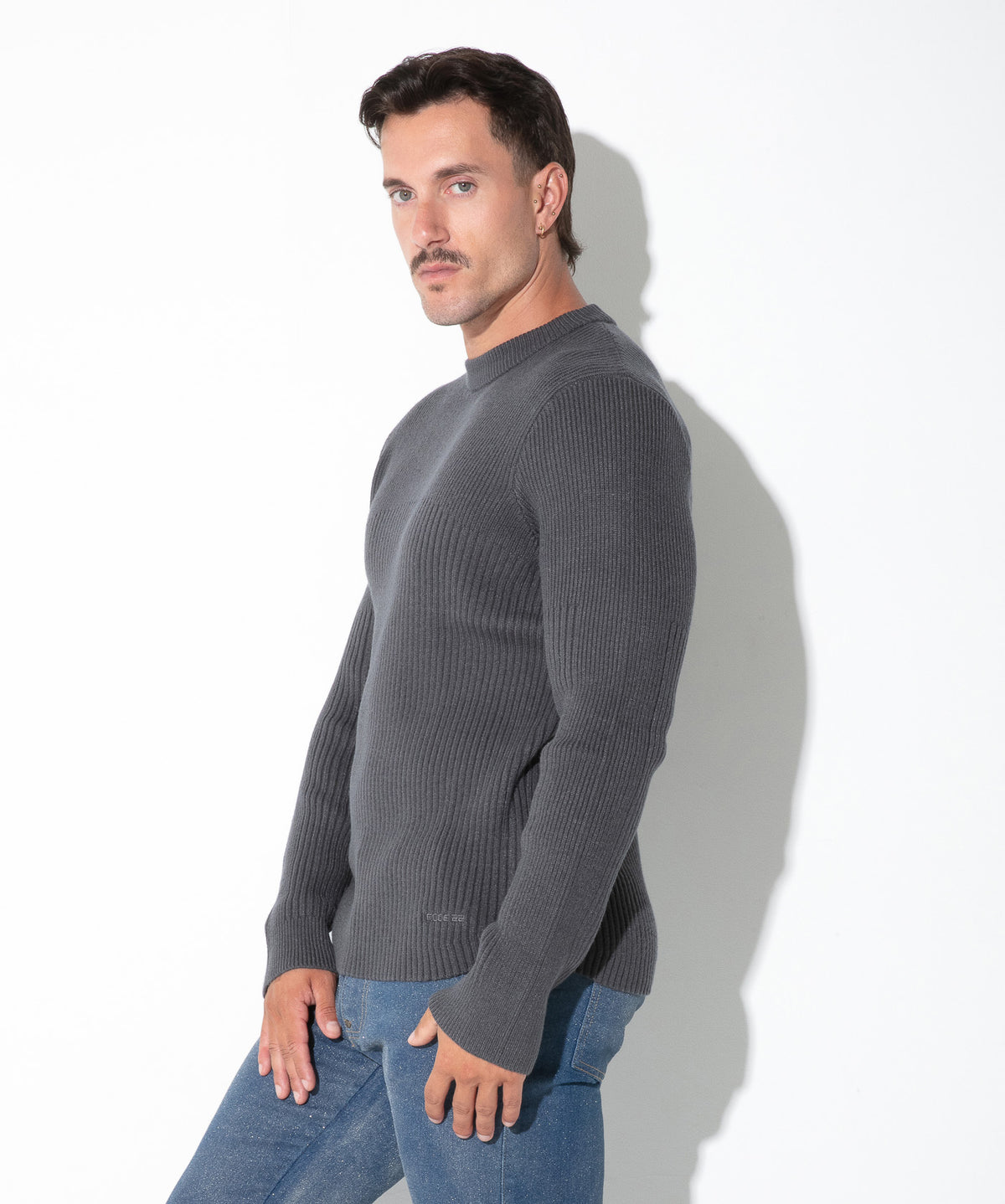 Code 22 Ribbed Sweater Charcoal
