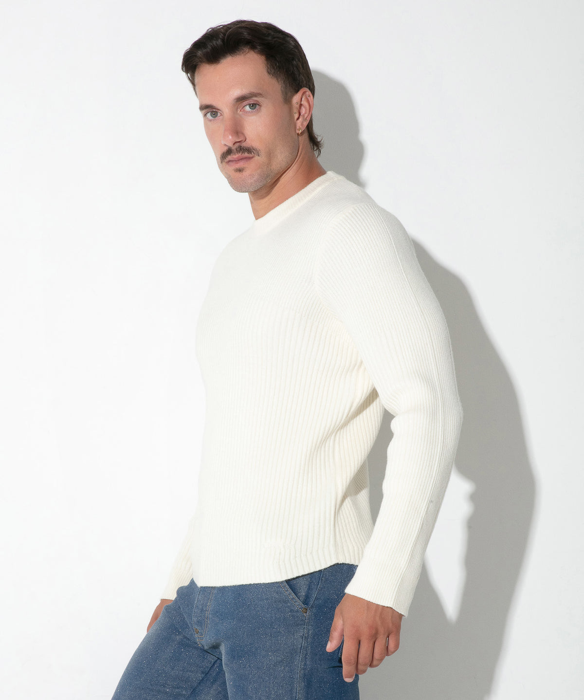 Code 22 Ribbed Sweater Off White