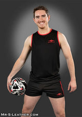 Mr S Leather Baller Tank Top Red