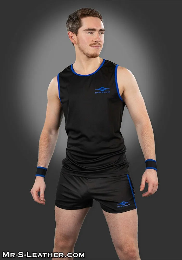 Mr S Leather Baller Tank Top Blue
