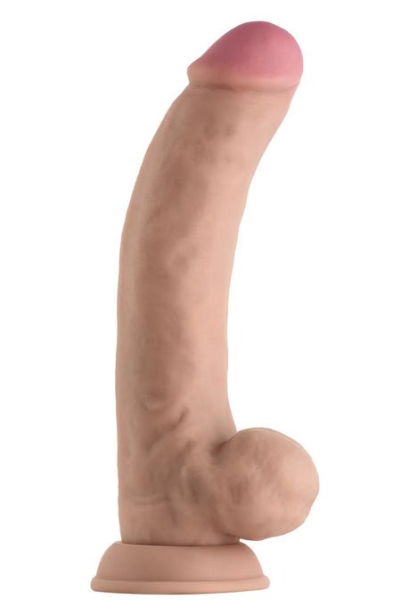 Shaft Liquid Silicone Dong with Balls Model C 9.5 Inch Light