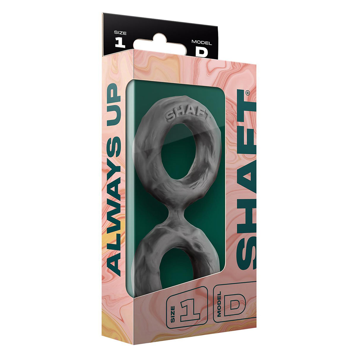 Shaft Double Cock Ring Model D Size 1 Small Grey