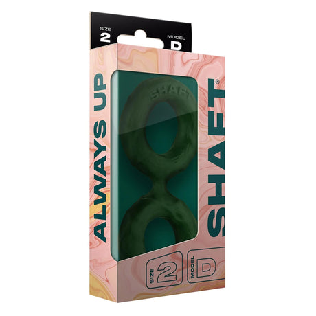 Shaft Double Cock Ring Model D Size 2 Medium Green