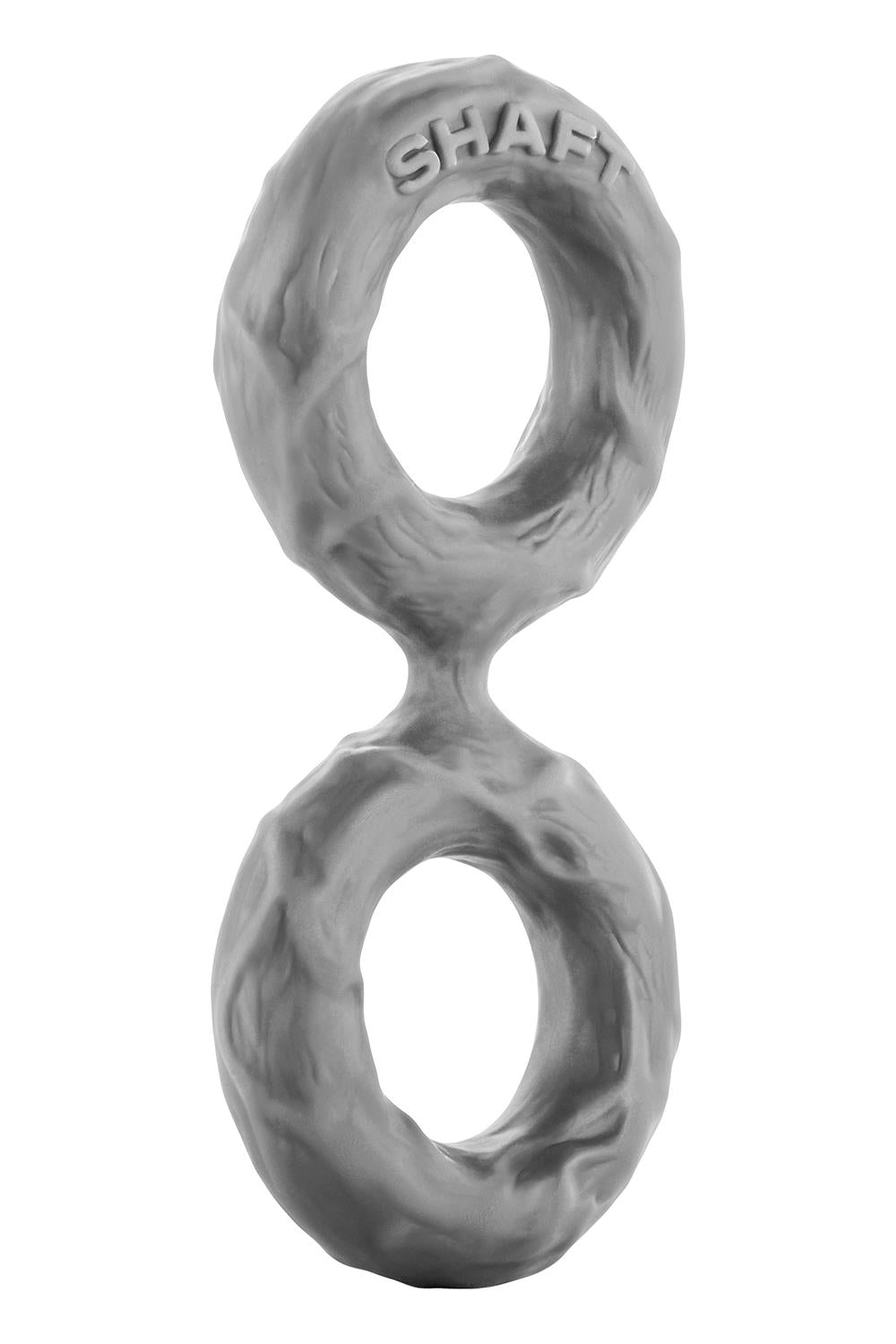 Shaft Double Cock Ring Model D Size 3 Large Grey