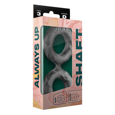 Shaft Double Cock Ring Model D Size 3 Large Grey
