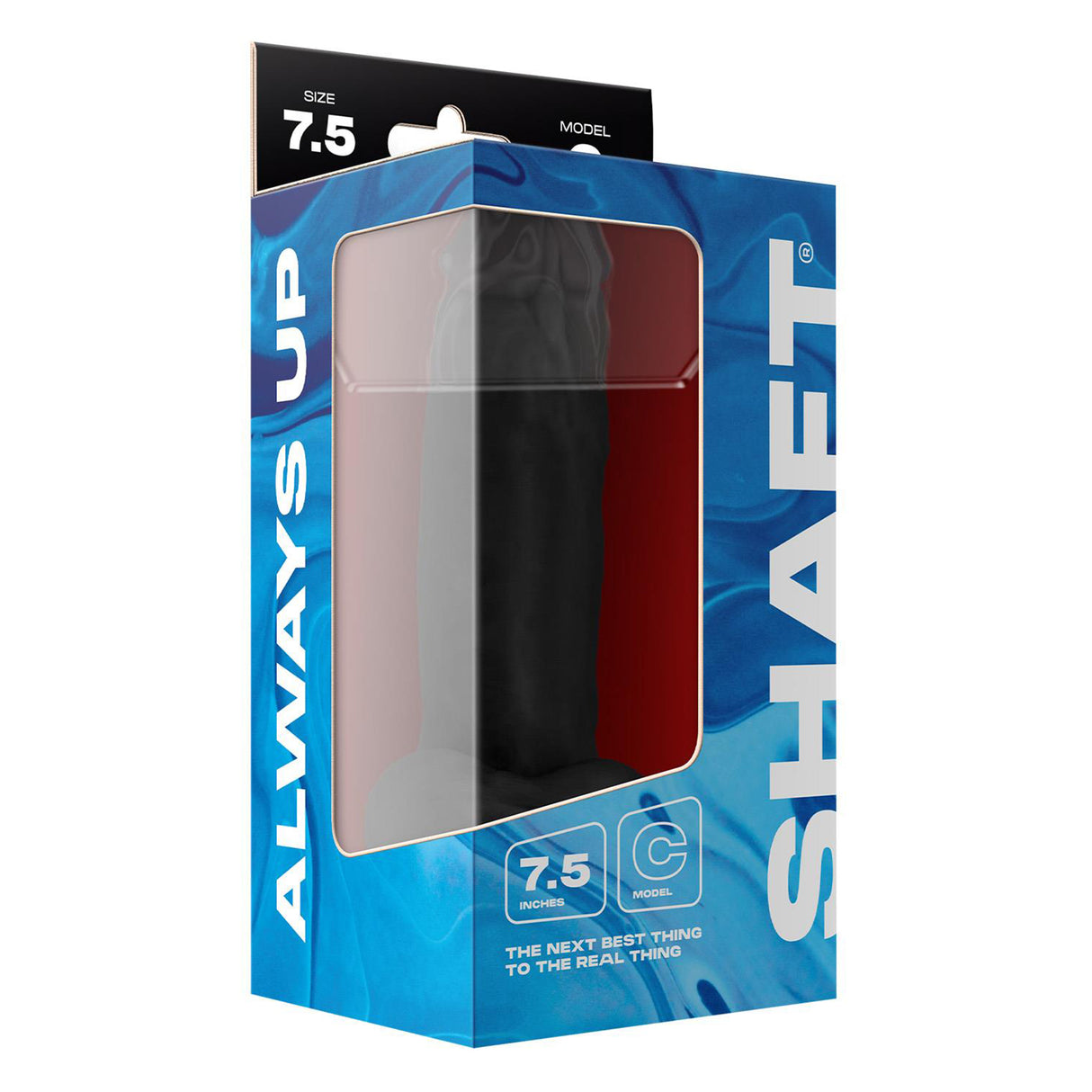 Shaft Liquid Silicone Dong with Balls Model C 7.5 Inch Black