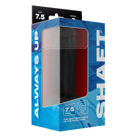 Shaft Liquid Silicone Dong with Balls Model C 7.5 Inch Black