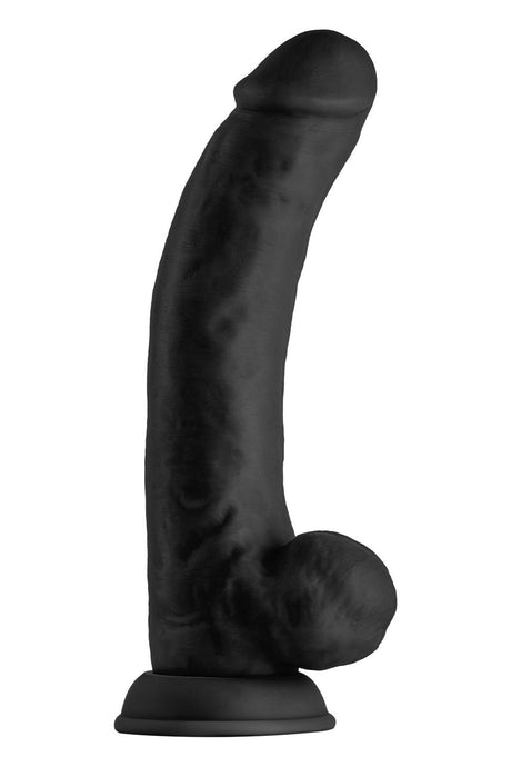 Shaft Liquid Silicone Dong with Balls Model C 9.5 Inch Black