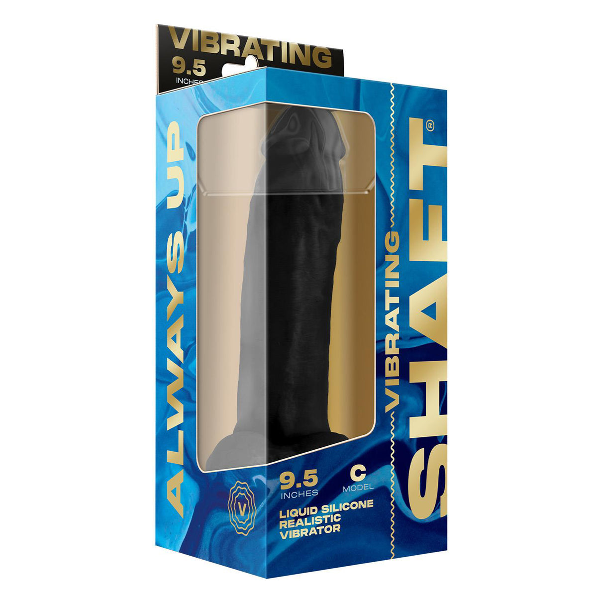 Shaft Liquid Silicone Realistic Vibrator Model C 9.5 Inch Black