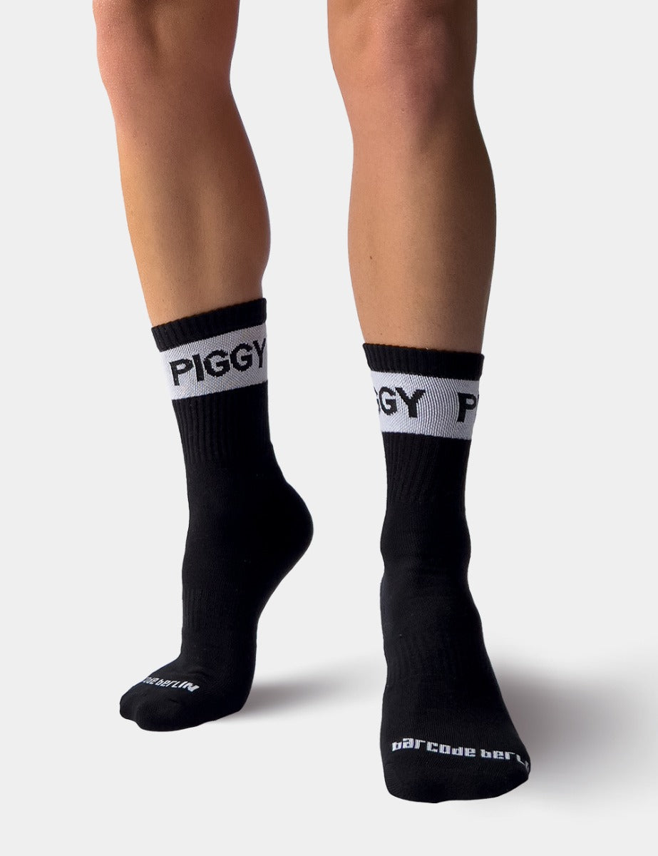 Barcode Berlin Fashion Half Socks Piggy Black White