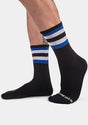 Barcode Berlin Half Fetish Socks Stripes Black Royal White