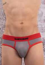 Barcode Berlin Basic Backless Brief Grey Red