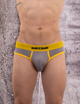 Barcode Berlin Basic Backless Brief Grey Yellow