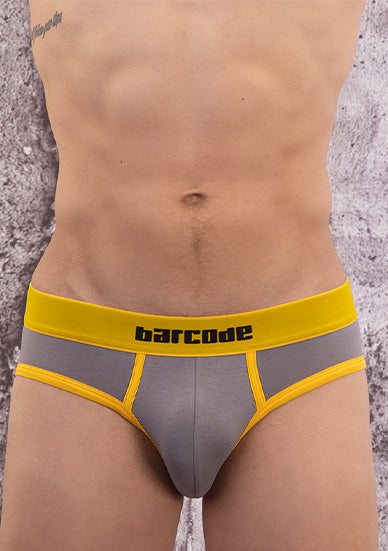 Barcode Berlin Basic Backless Brief Grey Yellow