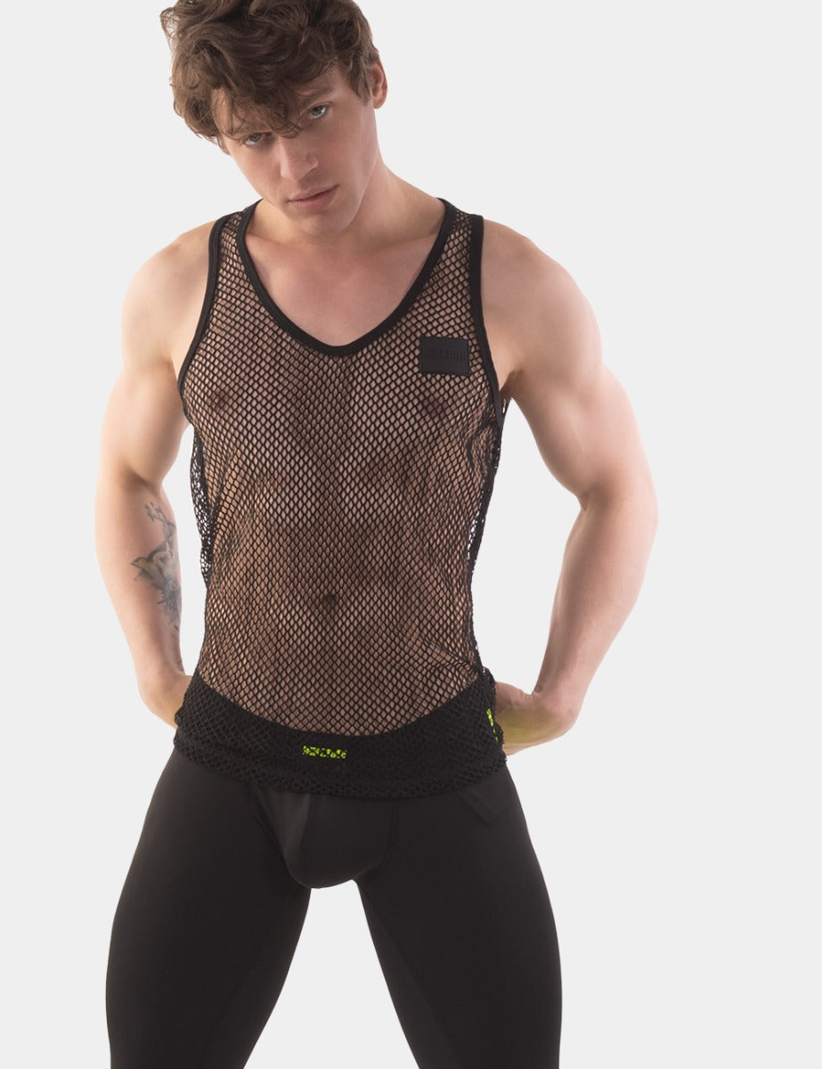 Barcode Berlin Mesh Tank Top Iriso Black