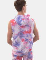 Barcode Berlin Sleeveless Hoody Jax Tiedye Blue Red