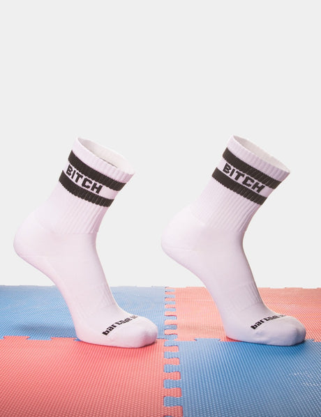 Barcode Berlin Fetish Half Socks Bitch White Black