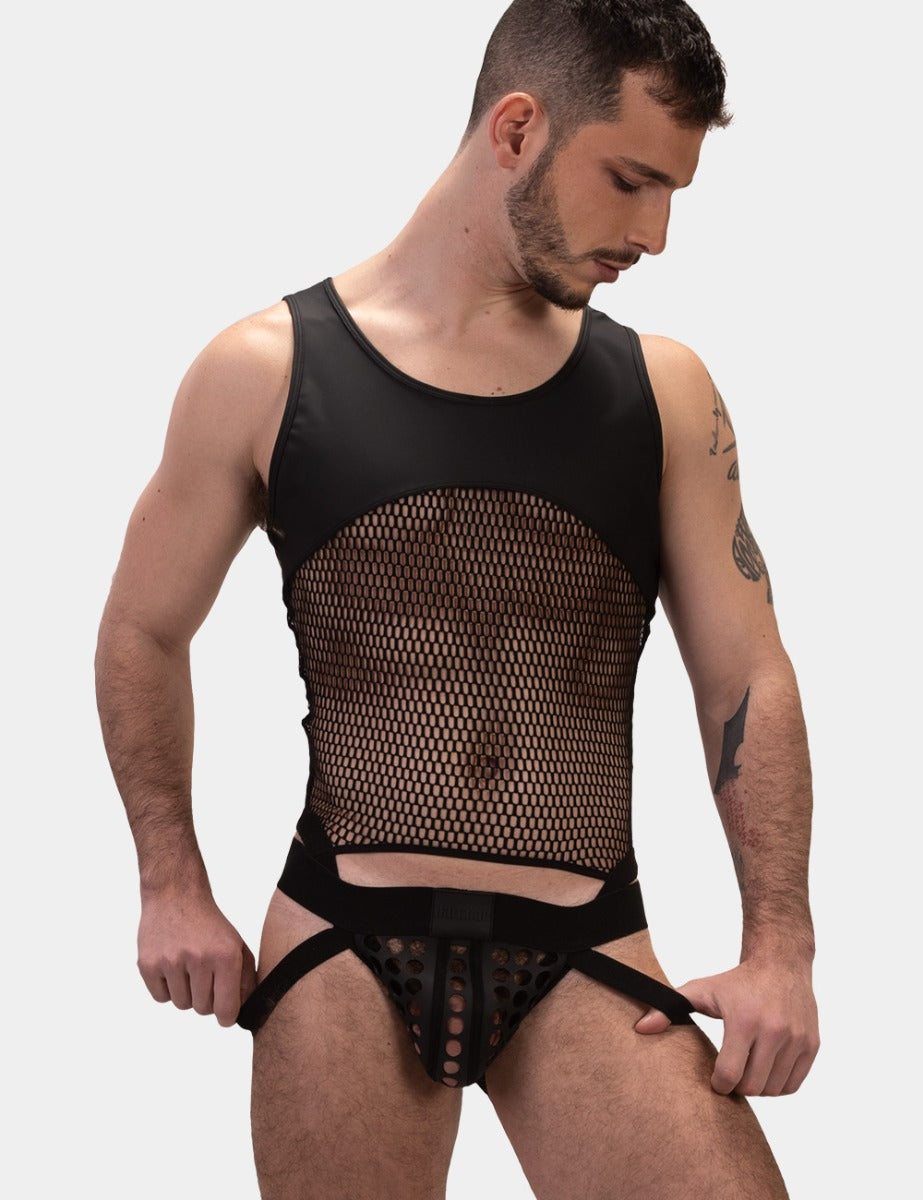 Barcode Berlin Mesh Lace Bodysuit Notin Black