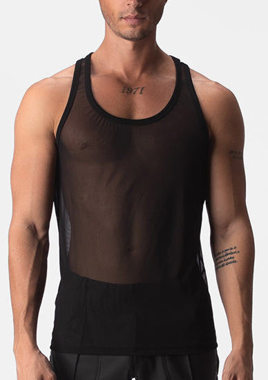 Barcode Berlin Mesh Tank Top Obak Black