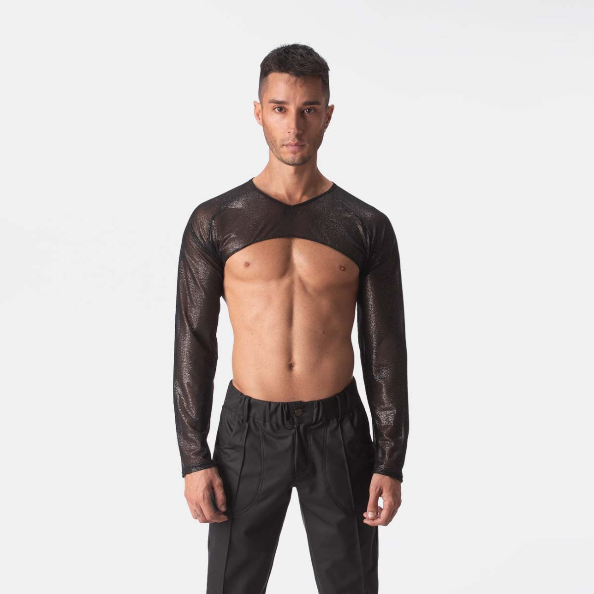 Barcode Berlin Mesh Crop Top Chaka Black