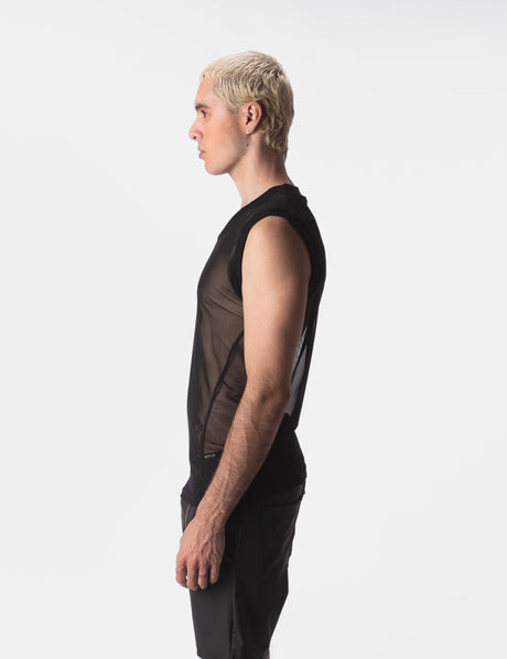 Barcode Berlin Muscle Mesh V Neck Lolo Black