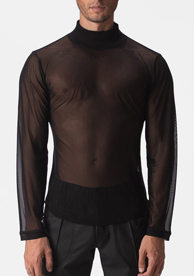 Barcode Berlin Mesh Turtle Neck Rafi Black