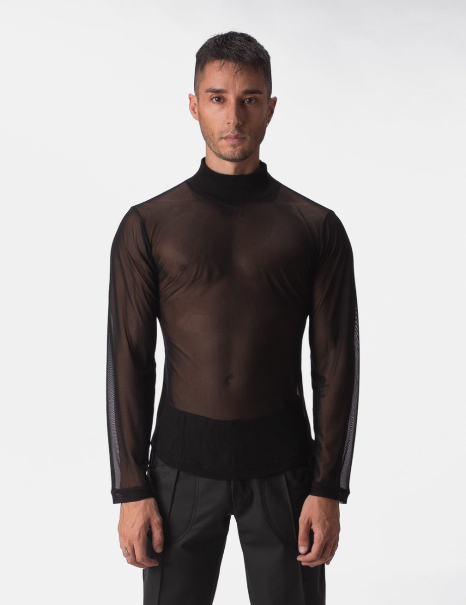 Barcode Berlin Mesh Turtle Neck Rafi Black