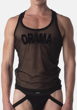 Barcode Berlin Mesh Tank Top Drama Black