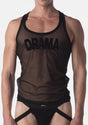 Barcode Berlin Mesh Tank Top Drama Black