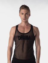 Barcode Berlin Mesh Tank Top Drama Black