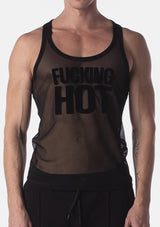 Barcode Berlin Mesh Tank Top Fucking Hot Black