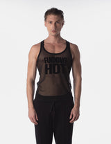 Barcode Berlin Mesh Tank Top Fucking Hot Black