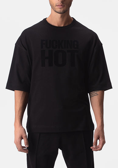 Barcode Berlin Oversized T Shirt Fucking Hot Black