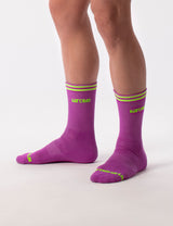 Barcode Berlin Festival Socks Purple Neon Green