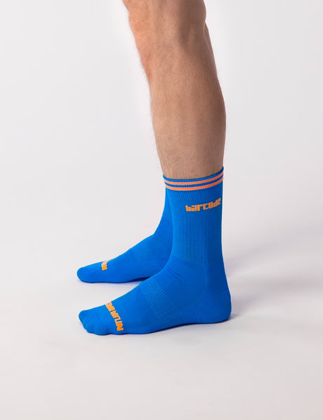 Barcode Berlin Festival Socks Blue Neon Orange