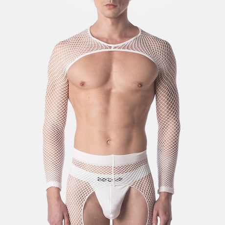 Barcode Berlin Fishnet Sleeves Poggio White