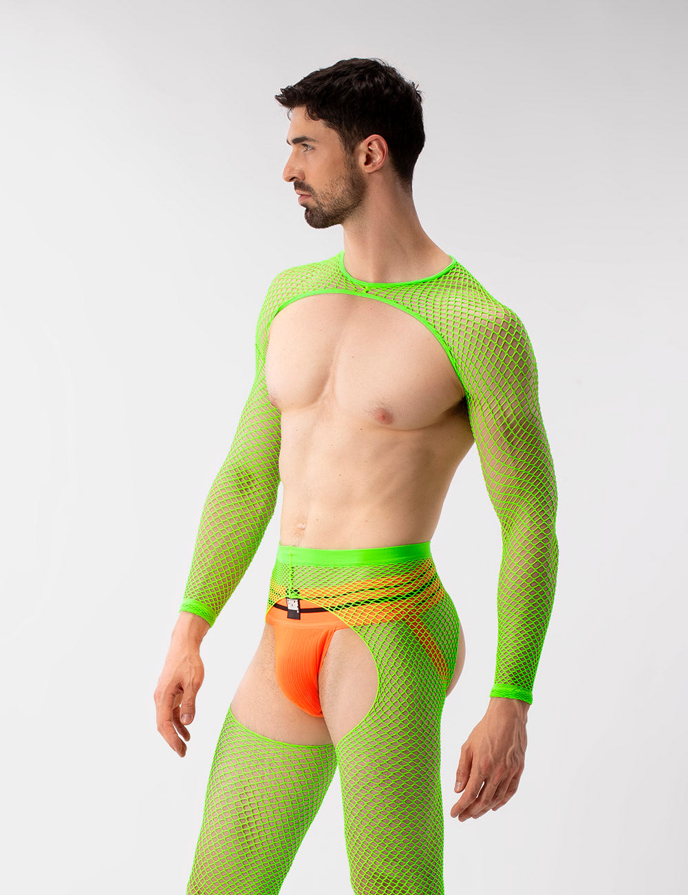 Barcode Berlin Fishnet Sleeves Poggio Neon Green