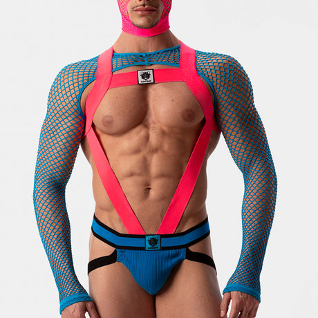 Barcode Berlin Fishnet Sleeves Poggio Neon Blue