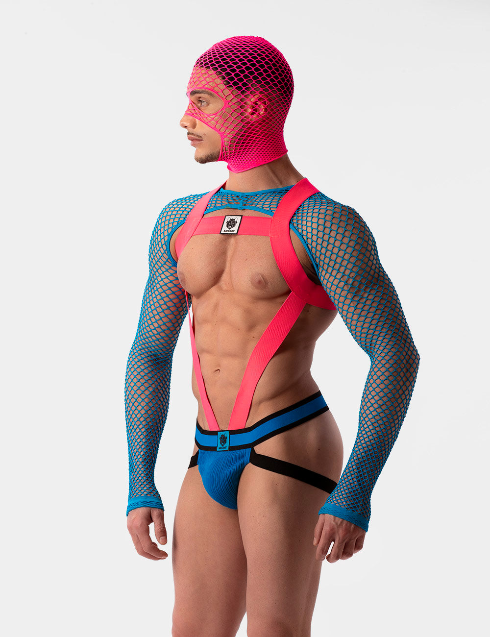 Barcode Berlin Fishnet Sleeves Poggio Neon Blue