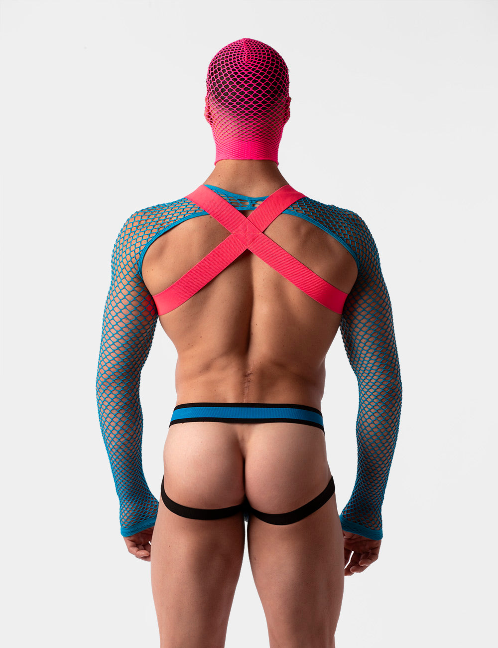 Barcode Berlin Fishnet Sleeves Poggio Neon Blue