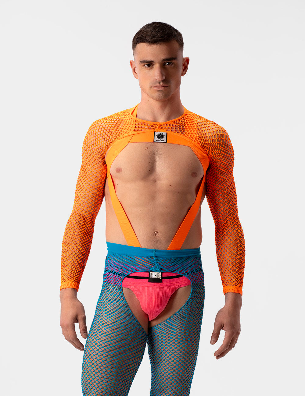 Barcode Berlin Fishnet Sleeves Poggio Neon Orange